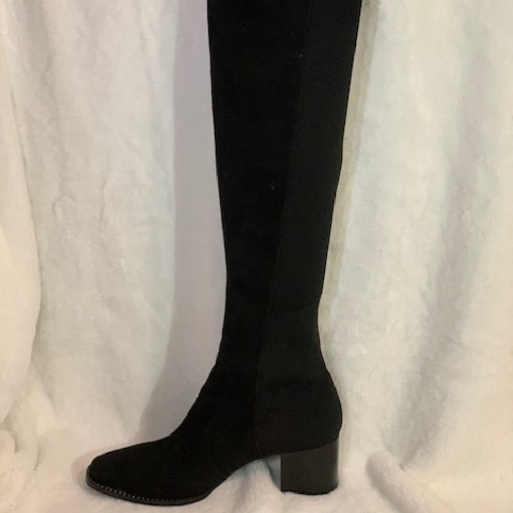 BLACK SUEDE OVER THE KNEE BOOTS